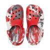 Klasyczne marmurkowe chodaki Crocs (GS) w kolorze biało-czerwono-szarym 207002-884