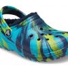 Klasyczne marmurkowe chodaki Crocs (GS) z podszewką „Blue Tie Dye” 207238-4HQ
