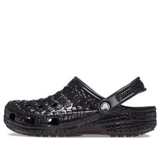 Klasyczne, metaliczne chodaki Crocskin w kolorze czarnym 209093-040
