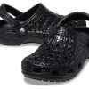 Klasyczne, metaliczne chodaki Crocskin w kolorze czarnym 209093-040