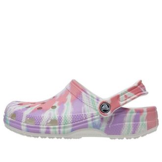 Klasyczne sandały Crocs z wzorem Crocs na płaskim obcasie, sportowe, kolorowe, niebieskie, 205453-6SN