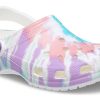 Klasyczne sandały Crocs z wzorem Crocs na płaskim obcasie, sportowe, kolorowe, niebieskie, 205453-6SN