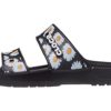 Lekkie, odporne na zużycie sportowe kapcie Crocs Daisy Unisex, czarno-białe, 207284-0ZI