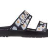 Lekkie, odporne na zużycie sportowe kapcie Crocs Daisy Unisex, czarno-białe, 207284-0ZI