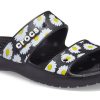 Lekkie, odporne na zużycie sportowe kapcie Crocs Daisy Unisex, czarno-białe, 207284-0ZI