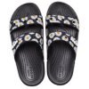 Lekkie, odporne na zużycie sportowe kapcie Crocs Daisy Unisex, czarno-białe, 207284-0ZI