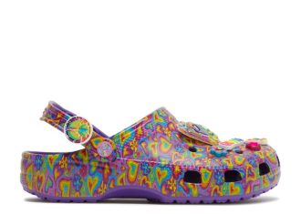 Lisa Frank x Classic Clog „Neon Purple Multi Hearts”
