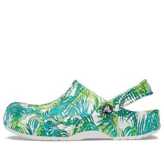 Sandały Crocs 4 Printing Outdoor na płaskim obcasie, plażowe, biało-zielone, „Biało-zielone” 206230-1C8