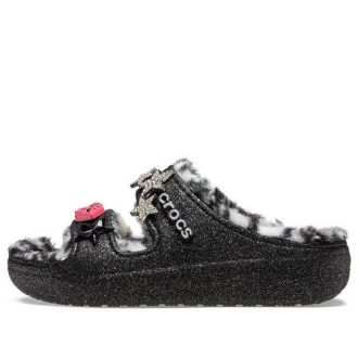 Sandały Crocs Classic Cozzzy Disco Glitter „Czarne” 208074-0C4