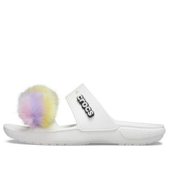 Sandały Crocs Classic Fur Sure z 2 paskami w kolorze białym 207405-100