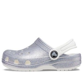 Sandały Crocs (GS) Classic Glitter „Silver White” 206993-94S