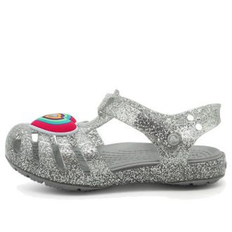 Sandały Crocs (GS) Isabella Glitter Flat Sandals „Grey Silver” 205038-040