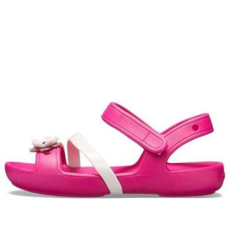 Sandały Crocs (GS) Lina Flower Charm z okrągłym noskiem w kolorze różowym 205530-6X0