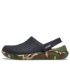 Sandały Crocs LiteRide z nadrukiem, klasyczne, unisex, czarne, 206491-0C4