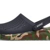Sandały Crocs LiteRide z nadrukiem, klasyczne, unisex, czarne, 206491-0C4