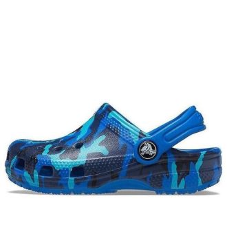 Sandały Crocs (PS) z nadrukiem kamuflażowym, niebieskie, plażowe, 205813-4JL