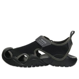 Sandały Crocs Swiftwater „Czarno-jasnoszare” 203967-02S