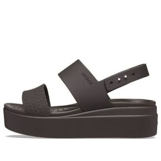 Sandały Crocs (WMNS) Brooklyn Croco Low Espresso w kolorze brązowym 208585-206
