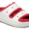 Sandały Crocs (WMNS) Classic Cozzzy Holiday Sweater w kolorze biało-czerwonym 209227-90H