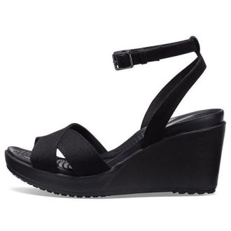 Sandały Crocs (WMNS) Leigh II Cross Strap na kostce w kolorze czarnym 204950-060