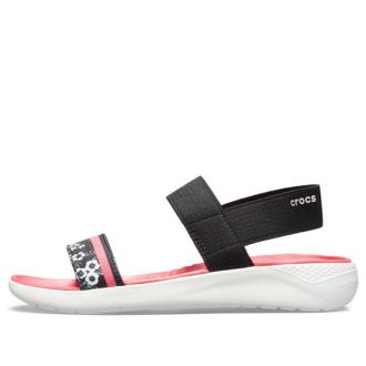 Sandały Crocs (WMNS) LiteRide Pattern Outdoor z odkrytymi palcami, czarno-czerwone, „Black Red” 205868-066