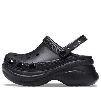 Sandały Crocs (WMNS) Small Whale Retro Crocs z grubą podeszwą w kolorze czarnym 206302-001