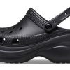 Sandały Crocs (WMNS) Small Whale Retro Crocs z grubą podeszwą w kolorze czarnym 206302-001