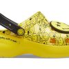 Sandały Crocs (WMNS) X Smiley Classic Clog z grubą podeszwą Smiling Face Clouds Żółto-czarne 207233-90H