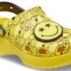 Sandały Crocs (WMNS) X Smiley Classic Clog z grubą podeszwą Smiling Face Clouds Żółto-czarne 207233-90H