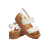 Sandały na koturnie Crocs (WMNS) Brooklyn Woven w kolorze biało-brązowym 209977-0WV