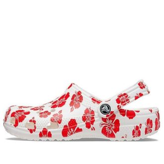 Sandały plażowe Crocs Classic Unisex, czerwono-białe, 207849-1AZ
