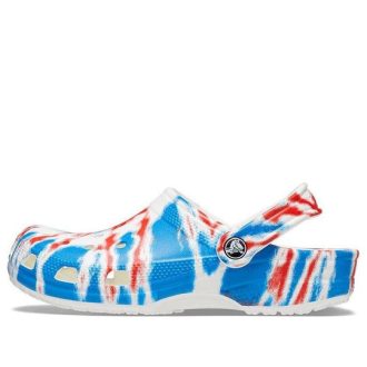 Sandały sportowe Crocs Classic Pattern, odporne na zużycie i antypoślizgowe, unisex, biało-niebiesko-czerwone, w kolorze „Biało-niebiesko-czerwonym” 205453-928