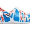 Sandały sportowe Crocs Classic Pattern, odporne na zużycie i antypoślizgowe, unisex, biało-niebiesko-czerwone, w kolorze „Biało-niebiesko-czerwonym” 205453-928