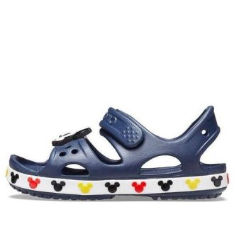 Sandały sportowe Crocs (PS) Funny Mickey Velcro Outdoor z odkrytymi palcami i płaskim obcasem w kolorze głębokiego błękitu 206171-410