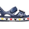 Sandały sportowe Crocs (PS) Funny Mickey Velcro Outdoor z odkrytymi palcami i płaskim obcasem w kolorze głębokiego błękitu 206171-410
