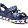 Sandały sportowe Crocs (PS) Funny Mickey Velcro Outdoor z odkrytymi palcami i płaskim obcasem w kolorze głębokiego błękitu 206171-410